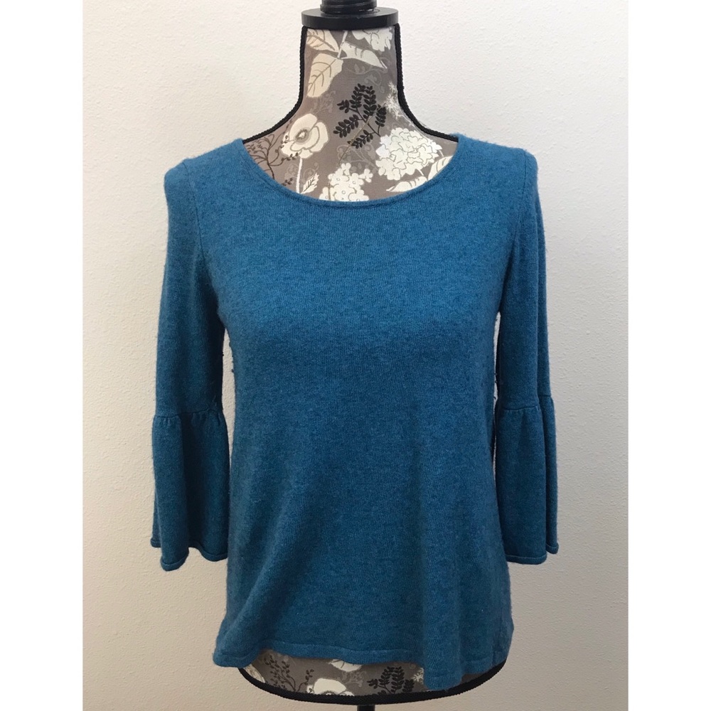 NWOT ANN TAYLOR LOFT teal shirt with ruffles